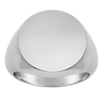 10kw 18mm round face signet ring.