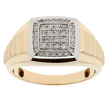Men's YG 1/4cttw Diamond Cluster Ring Mounting