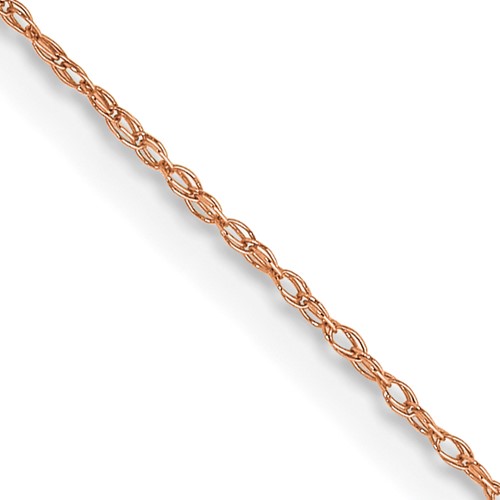 14k Rose Gold .5 mm Carded Cable Rope Chain