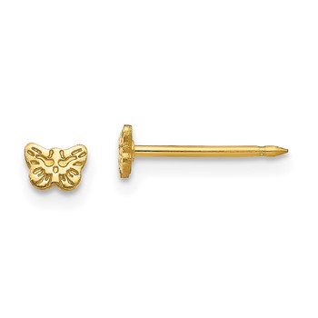 Inverness Stainless Steel 24K Gold-plated Petite Butterfly Post Piercing Earrings