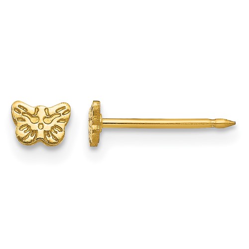 Inverness Stainless Steel 24K Gold-plated Petite Butterfly Earrings