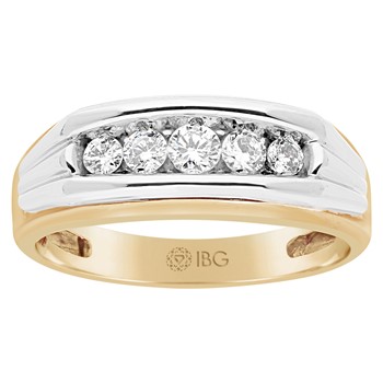 Men's Two-tone 1/2ct tw Diamond Wedding Band (comfort-fit) Mounting