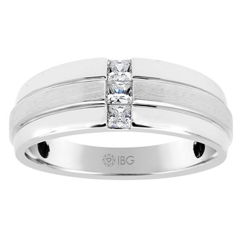 Men's White Gold 1/3ct tw PrincessCut Diamond Ring RAW