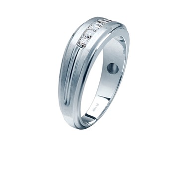 Men's White Gold Prince-Cut Diamond Band 3/4ct TDW
