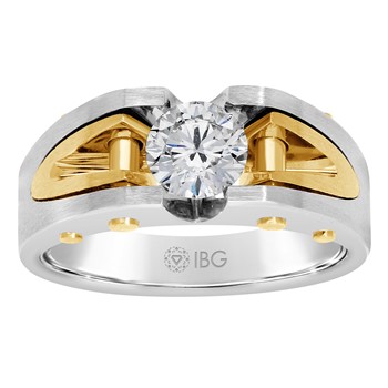 14k Gents Two-tone Solitaire Mounting