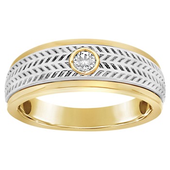 Men's Two-Tone .15CT Solitaire Diamond Ring Mounting