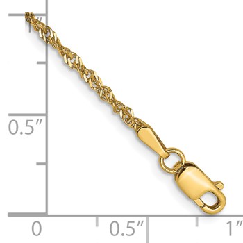 Leslie's 14K 1.6 mm Singapore Chain Anklet — alternate view