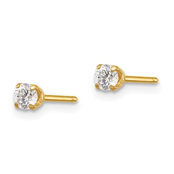 Inverness 14k 3mm CZ Long Post Piercing Earrings — alternate view