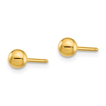 Inverness 14k Polished 4mm Ball Long Post Piercing Earrings — alternate view