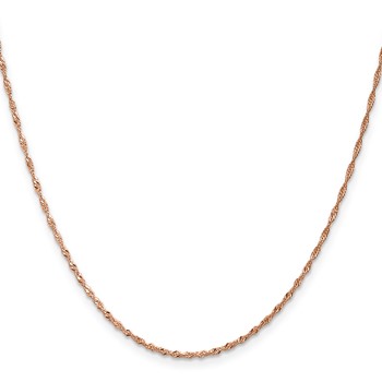 Leslie's 14K Rose Gold 1mm Singapore with Lobster Clasp Chain — alternate view