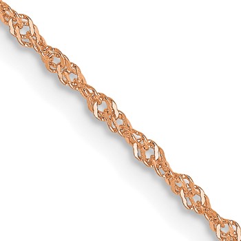 Leslie's 14K Rose Gold 1mm Singapore with Lobster Clasp Chain