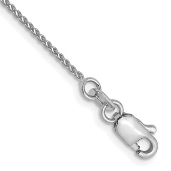 Leslie's 14K White Gold 1mm D/C Spiga Chain Anklet