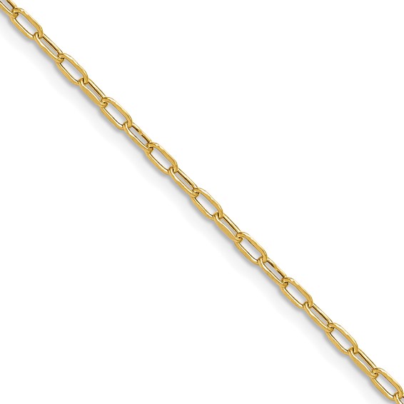 14/20 Yellow Gold-Filled 1.7mm Elongated Oval Paperclip Chain