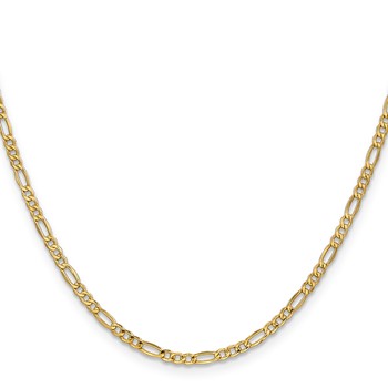 Leslie's 14k 2.5mm Semi-Solid Figaro Chain — alternate view