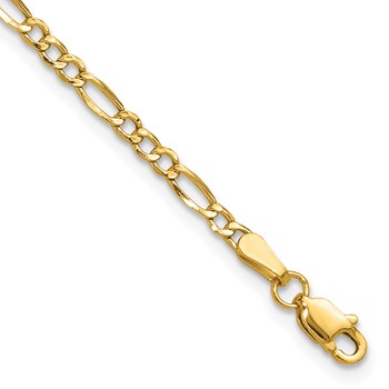 Leslie's 14k 2.5mm Semi-Solid Figaro Chain