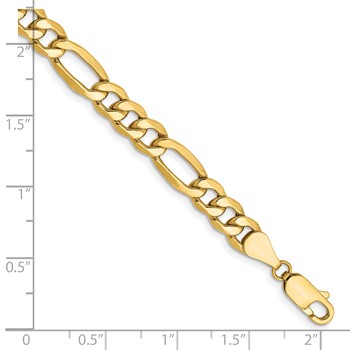 Leslie's 14k 6.25mm Semi-Solid Figaro Chain — alternate view