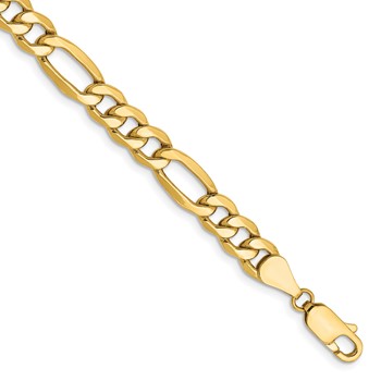 Leslie's 14k 6.25mm Semi-Solid Figaro Chain