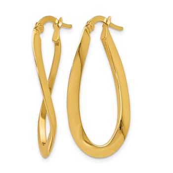 Leslie's 14K Polished Oval Hoop Earrings — alternate view
