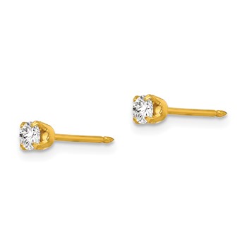 Inverness 14k 3mm CZ Piercing Earrings — alternate view
