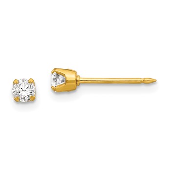 Inverness 14k 3mm CZ Piercing Earrings