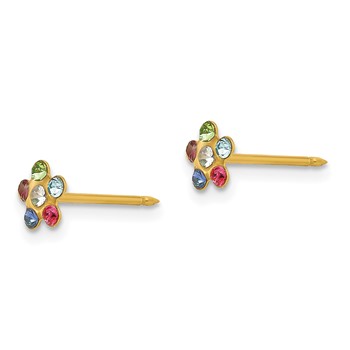 Inverness 14k Multicolor Crystal Flower Post Piercing Earrings — alternate view