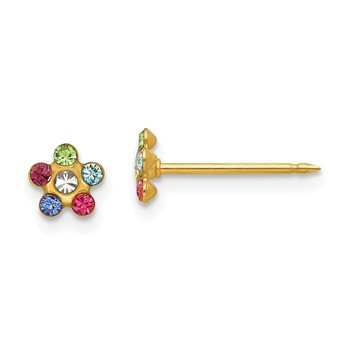 Inverness 14k Multicolor Crystal Flower Post Piercing Earrings