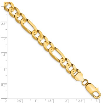 Leslie's 10K 7.5mm Concave Figaro Bracelet — alternate view