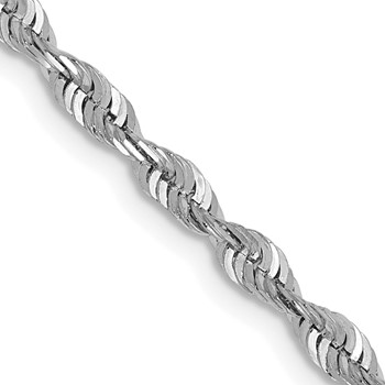 Leslie's 10K White Gold 2.5mm Diamond-Cut Lightweight Rope Chain