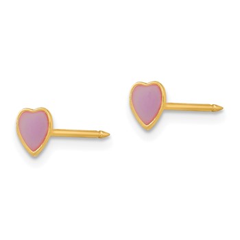 Inverness 14k Epoxy Fill Purple Heart Post Piercing Earrings — alternate view