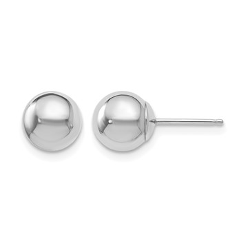 Leslie's 14K White Gold Polished 7mm Ball Post Earrings