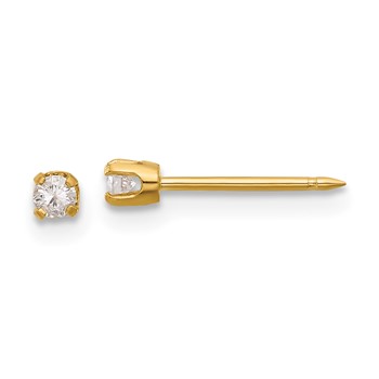 Inverness 14K Polished 2.5mm .10ct Diamond Stud Post Piercing Earrings