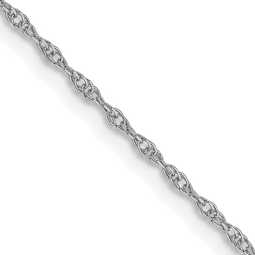10k White Gold .95mm Carded Cable Rope Chain