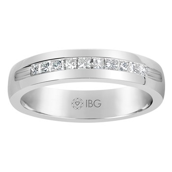 14k White Gold GTS WG PRINCESS CUT DIA MACHINE SET BAND Mounting