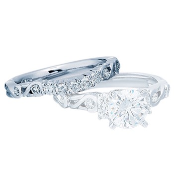 Ladies Matching White Gold 1/3ct tw Diamond Wedding Band Mounting