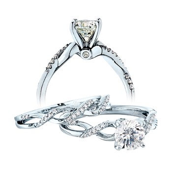 14kt Ladies White Gold Engagement Ring Mounting