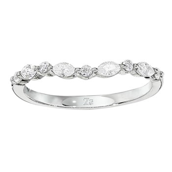 14kt Ladies White Gold Diamond Wedding Band Mounting