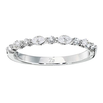 14kt Ladies White Gold Diamond Wedding Band Mounting