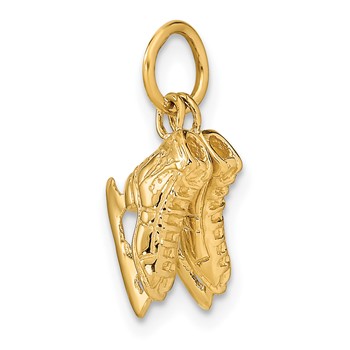 14k 3-D Pair Of Ice Skates Charm — alternate view