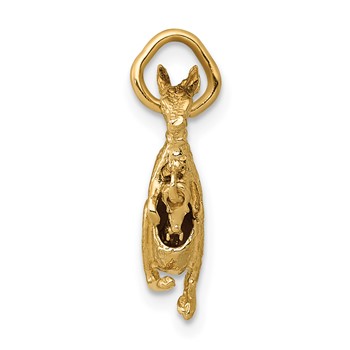 14k 3-D Kangaroo with Joey Charm — alternate view