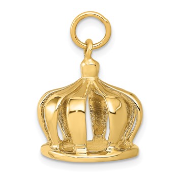 14k 3-D Crown Charm — alternate view