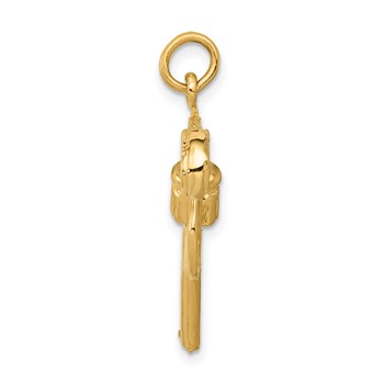 14k and White Rhodium Revolver with Moveable Cylinder Charm — alternate view