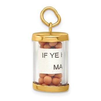 14K 3-D Mustard Seeds with Matthew 17:20 Scroll Inside Pendant — alternate view