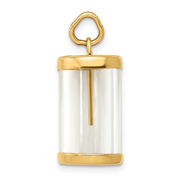 14k 3-D Fillable Vial Capsule with Glue-on Top Charm — alternate view