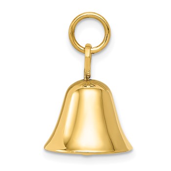 14k Moveable 3-D Wedding Bell Charm — alternate view