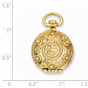 14k Vintage Fancy Domed 20mm Round Locket — alternate view
