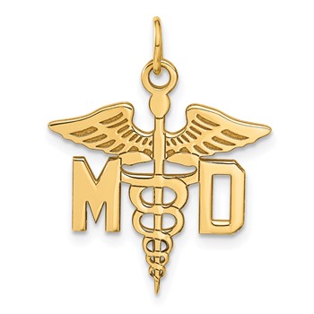 14k Large M.D. Caduceus Charm