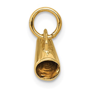 14K 3-D Small Megaphone Charm — alternate view