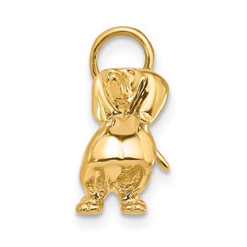 14k 3-D Dachshund Dog Charm — alternate view