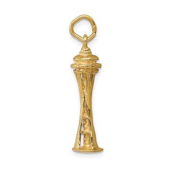 14k 3-D Seattle Space Needle Charm — alternate view