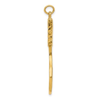 14K Large 3-D Tennis Racquet Pendant — alternate view